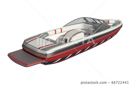 Powerboat Isolated on white background 3d illustration 48722441