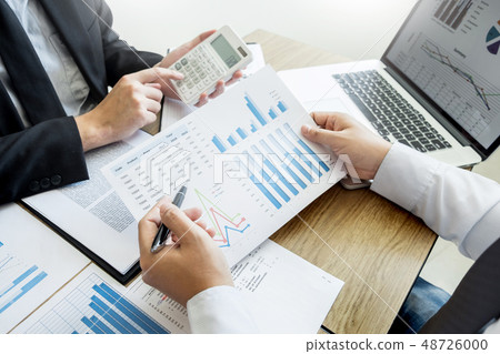 Group of business people consult idea working new startup proje Group of business people consult idea working new startup proje 48726000