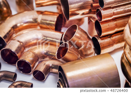 copper pipes of different diameter and sizes and adapters copper pipes of different diameter and sizes and adapters 48726400