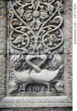 Bas-relief with two kissing swans, Sri Dalada 48727844