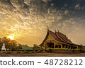Thai temples at Sun rise, Phu Phrao Temple 48728212