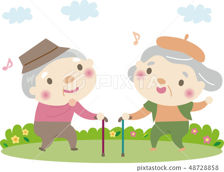 Staff 9_ Senior men and women sticking canes (walk) 48728858