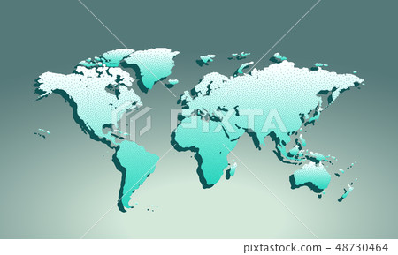 Map icon for application on grey background. Dotted stippled effect. 48730464