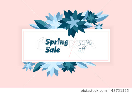 Spring sale. Design template with flowers 48731335