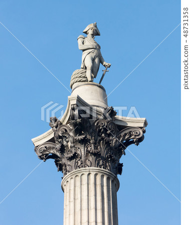 Top of Nelson`s column in Trafalgar Square 48731358