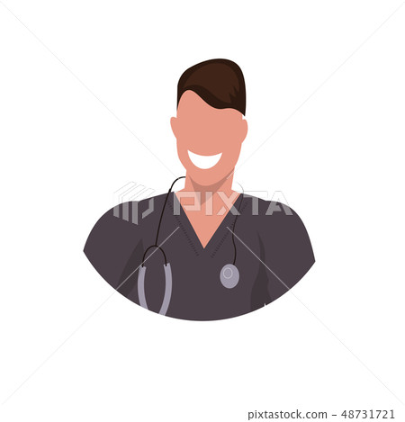 male doctor with stethoscope face avatar man medical clinic worker in uniform professional 48731721