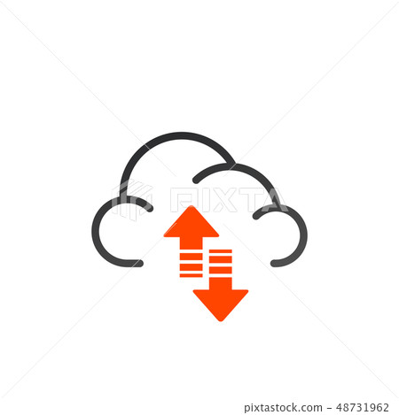 icon cloud icon with cross or delete sign. icon cloud icon with cross or delete sign. 48731962
