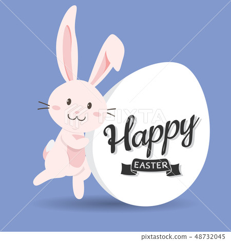 Happy easter's day greeting card. 48732045