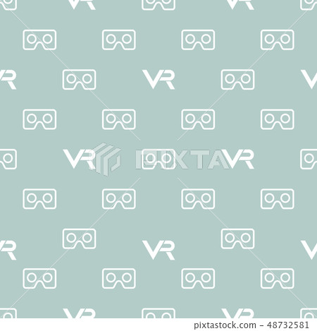 Seamless Vector Pattern With VR Logos - Stock Illustration [48732581 ...