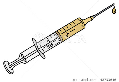The plastic syringe 48733646
