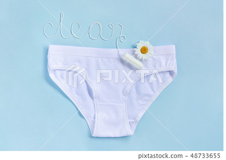 Word CLEAN from white thread hygienic tampon 48733655