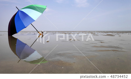 Colorful umbrella and reflection Colorful umbrella and reflection 48734452