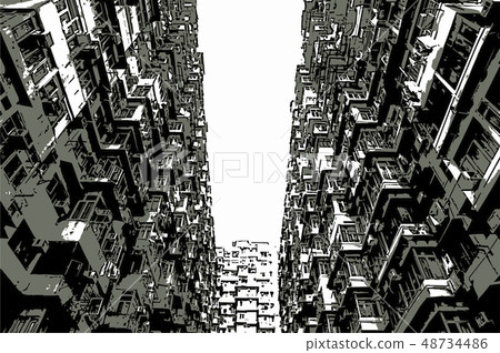Dense housing in Hong Kong 48734486