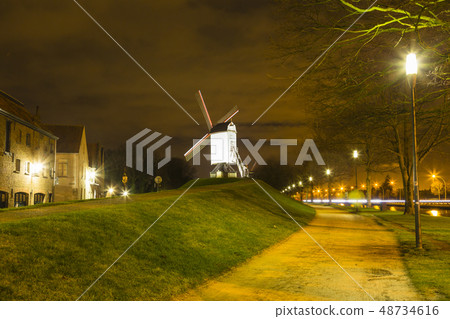 Bonne Sher windmill in Bruges, Belgium 48734616