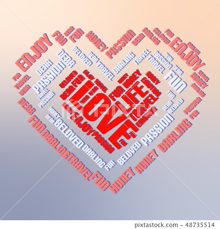 Love word cloud collage, heart concept background Love word cloud collage, heart concept background 48735514