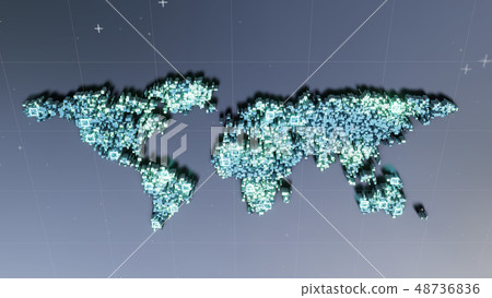 World map of cubes. 3D illustration World map of cubes. 3D illustration 48736836