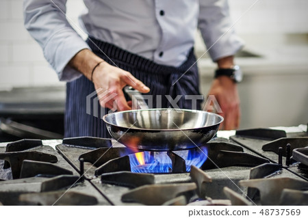 Chef controls the cooking process Chef controls the cooking process 48737569