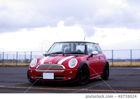 mini cooper, red, side 48738024