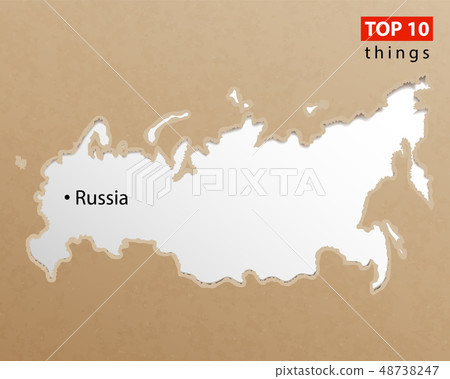 Russia map on craft paper texture. Template for 48738247