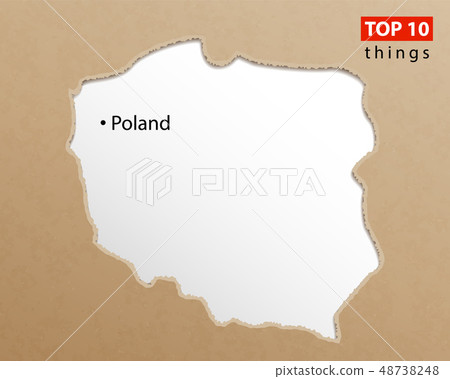 Poland map vector. Polish maps craft paper Poland map vector. Polish maps craft paper 48738248
