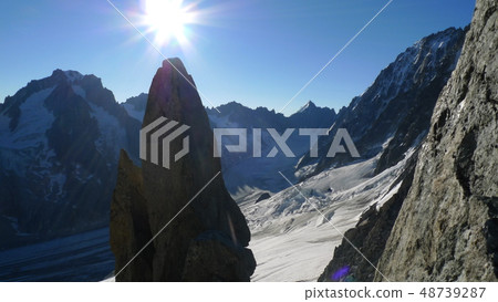 Peak around Argentiere glacier seen from Grand Monte 48739287