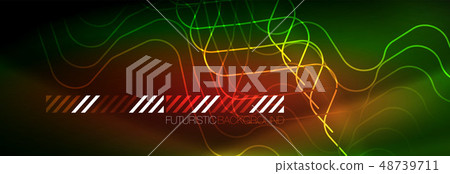 Shiny neon lights background, techno design, modern wallpaper for your project 48739711