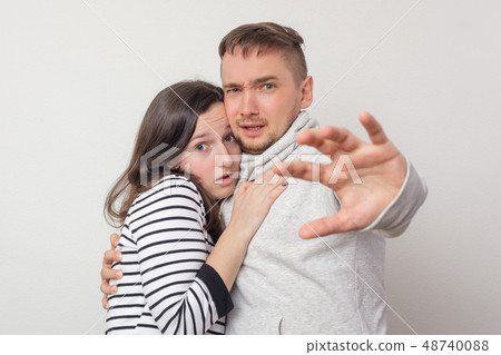 Emotional facial expression of couple 48740088