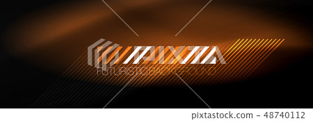 Neon glowing techno lines, hi-tech futuristic abstract background template with lines 48740112