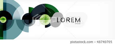 Flying circles geometric abstract background 48740705