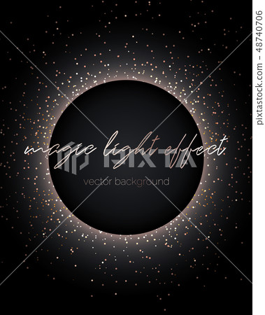 Gold round frame and Glitter. Glowing particles 48740706