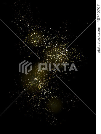 Way of gold dust. Wave of sparkling particles. 48740707