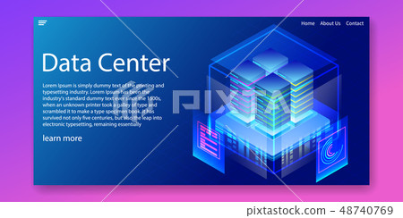 Isometric Data center Web template 48740769