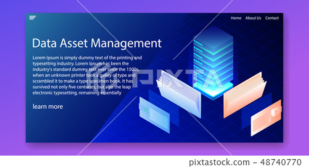 Isometric data asset management Web template - Stock Illustration ...