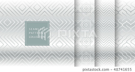 Patternless Silver Geometric seamless silver pattern background. - Stock Illustration ...
