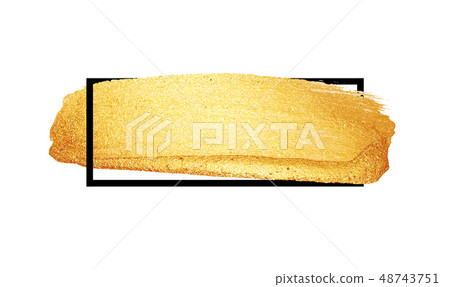 Shining brush stroke banner isolated on white background. Trendy textured template for social media 48743751
