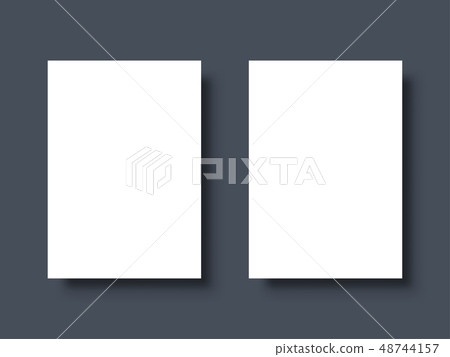 Empty white poster. Paper blank template. Vector illustration. 48744157