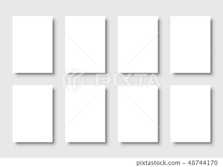 Empty white poster. Paper blank template. Vector illustration. 48744170