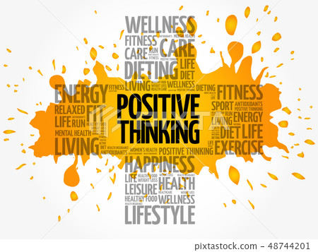 Positive thinking word cloud collage 48744201