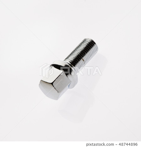 One car wheel bolts isolated on white background 48744896