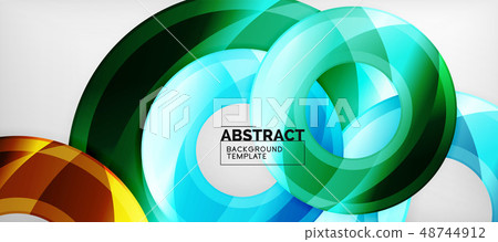 Glossy circles geometric background 48744912