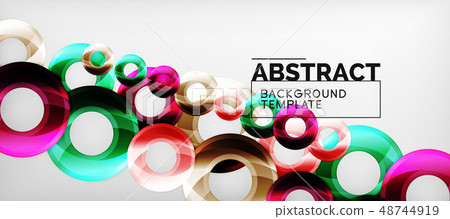 Modern geometric circles abstract background, colorful round shapes with shadow effects Modern geometric circles abstract background, colorful round shapes with shadow effects 48744919