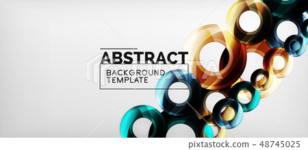 Glossy circles geometric background 48745025