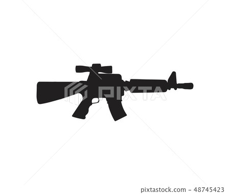 Gun silhouette vector black color Gun silhouette vector black color 48745423