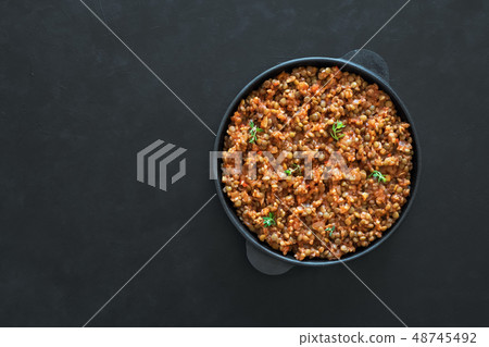 Lentil stew. Vegan lentil Bolognese. Diet food. Lentil stew. Vegan lentil Bolognese. Diet food. 48745492