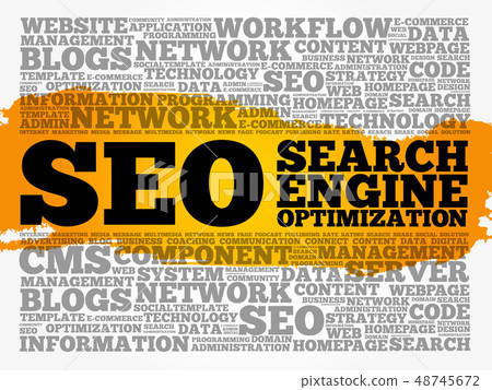 SEO (search engine optimization) word cloud SEO (search engine optimization) word cloud 48745672