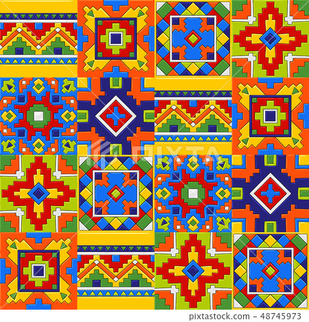 Mexican talavera ceramic tile pattern. 48745973