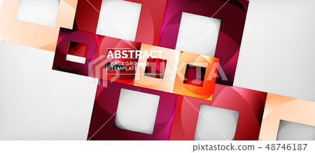 Abstract geometric background. Glossy square shapes composition on grey, minimalistic style template Abstract geometric background. Glossy square shapes composition on grey, minimalistic style template 48746187