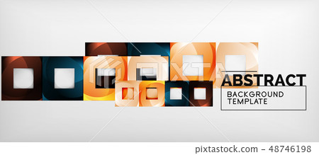 Square background, abstract squares on grey, business or techno template 48746198