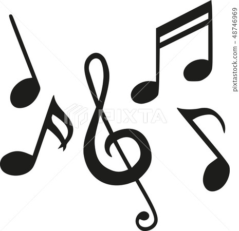Set of music notes Set of music notes 48746969