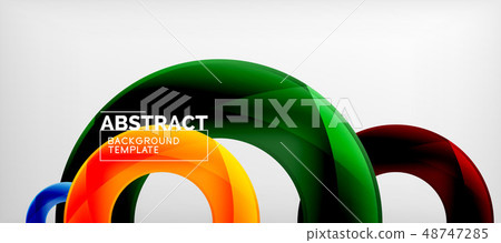 Colorful vector rings geometric abstract background, modern geometric pattern design. Business or 48747285